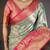 Mint green floral, paisely, zari woven banarasi silk saree with blouse