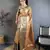 Orange floral, paisely, zari woven banarasi silk saree with blouse