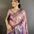 Pink floral, paisely, zari woven banarasi silk saree with blouse