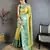 Yellow floral, paisely, zari woven banarasi silk saree with blouse