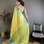 Yellow floral, paisely, zari woven banarasi silk saree with blouse
