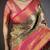 Brown, pink floral, zari woven kanjivaram silk saree with blouse