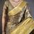 Brown, yellow floral, zari woven kanjivaram silk saree with blouse