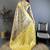 Brown, yellow floral, zari woven kanjivaram silk saree with blouse