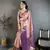 Pink, purple floral, zari woven kanjivaram silk saree with blouse