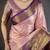 Pink, purple floral, zari woven kanjivaram silk saree with blouse