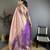 Pink, purple floral, zari woven kanjivaram silk saree with blouse