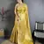 Yellow floral, zari woven kanjivaram silk saree with blouse