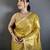 Yellow floral, zari woven kanjivaram silk saree with blouse