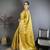 Yellow floral, zari woven kanjivaram silk saree with blouse