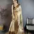 Brown floral, zari woven kanchipuram silk saree with blouse