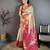 Dark pink floral, zari woven kanchipuram silk saree with blouse
