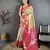 Dark pink floral, zari woven kanchipuram silk saree with blouse