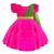 pink & green combo silk saree frock for girls south indian  partywear dress