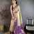 Purple floral, zari woven kanchipuram silk saree with blouse