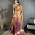 Orange floral, kanjivaram, zari woven kanchipuram silk saree with blouse