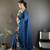 Blue floral emboidery, solid rangoli silk saree with blouse