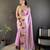 Pink floral emboidery, solid rangoli silk saree with blouse