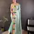Pista green floral emboidery, solid rangoli silk saree with blouse