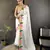 White floral emboidery, solid rangoli silk saree with blouse