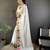 White floral emboidery, solid rangoli silk saree with blouse