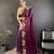 Wine floral emboidery, solid rangoli silk saree with blouse