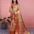 Red floral, zari woven kanjivaram silk saree with blouse