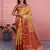 Yellow floral, zari woven kanjivaram silk saree with blouse