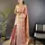 Red floral, peacock zari woven tissue silk saree with blouse