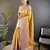 Yellow floral, peacock zari woven tissue silk saree with blouse