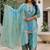 Sky blue embroidery japan satin fully stitched farshi salwar suit set