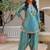 Sky blue embroidery japan satin fully stitched farshi salwar suit set