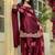 Maroon embroidery japan satin fully stitched farshi salwar suit set