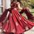 Maroon embroidery fendy silk fully stitched anarkali suit set