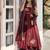 Maroon embroidery fendy silk fully stitched anarkali suit set
