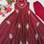 Maroon embroidery fendy silk fully stitched anarkali suit set