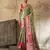 Green kanjivaram, zari woven semi silk banarasi saree with blouse