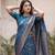 Blue Dola silk blend Saree with Silver Zari & Multicolor Thread Woven Work | Festive Wear Saree for Women