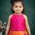 Baby girls fleared pattern dress sleevless readymade ethnic traditional lehnga choli set orange&pink