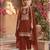 Rust color embroideried rangoli crush semi stitched salwar suit
