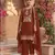 Rust color embroideried rangoli crush semi stitched salwar suit