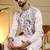 Mens designer viscose silk embroidered work kurta payjama wedding wear
