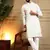 White royal silk embroidered work kurta payjama wedding & festive wear