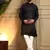 Black royal silk embroidered work kurta payjama wedding & festive wear