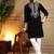 Black silk blend embroidered work kurta payjama wedding & festive wear
