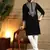 Black silk blend embroidered work kurta payjama wedding & festive wear