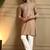 Beige silk blend embroidered work kurta payjama wedding & festive wear
