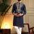 Navyblue silk blend embroidered work kurta payjama wedding & festive wear