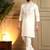 White silk blend embroidered work kurta payjama wedding & festive wear
