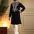 Black silk blend embroidered work kurta payjama wedding & festive wear